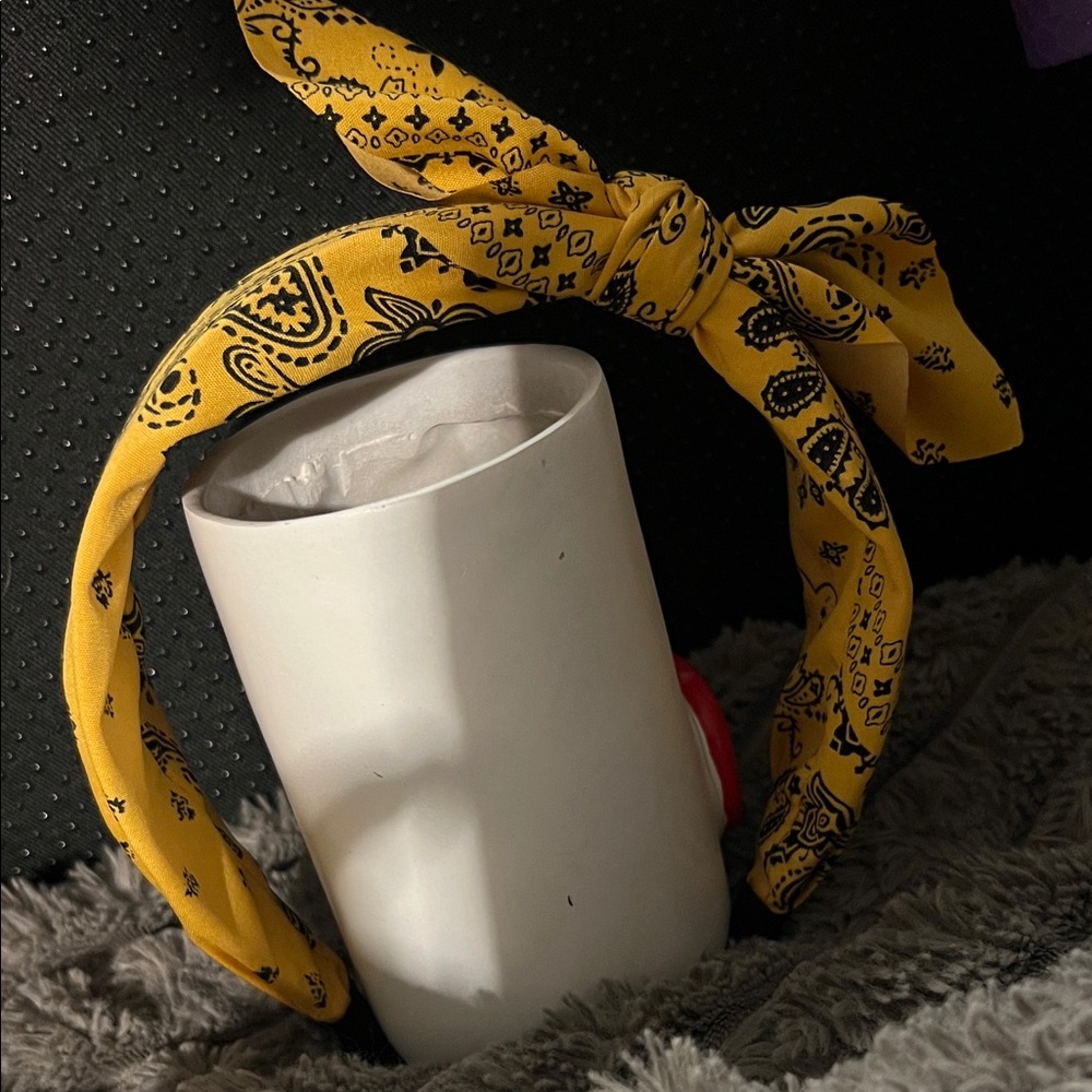 Yellow Bandana Print Headband